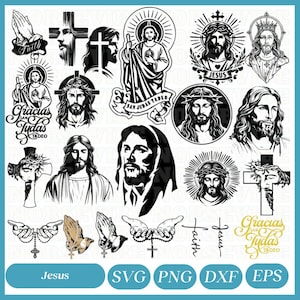Jesus Svg Png, Jesus Silhouette, Jesus Christian Vector, Jesus Christian Clipart, Jesus Cut File, Christian Svg, Christian Vector