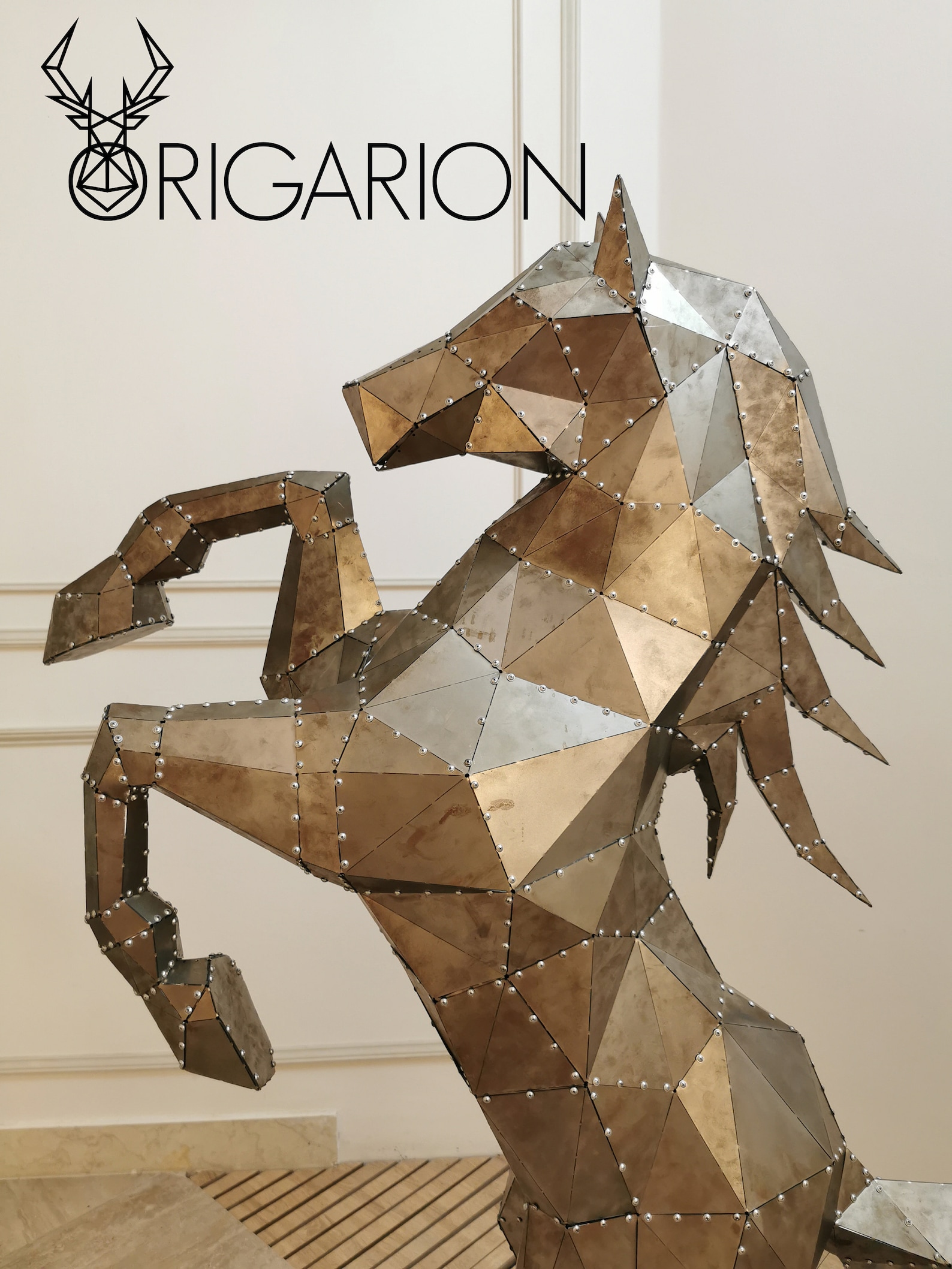 Metal Horse 1.5m Height Rivet Screw Assembling Origami Paper Craft DIY ...