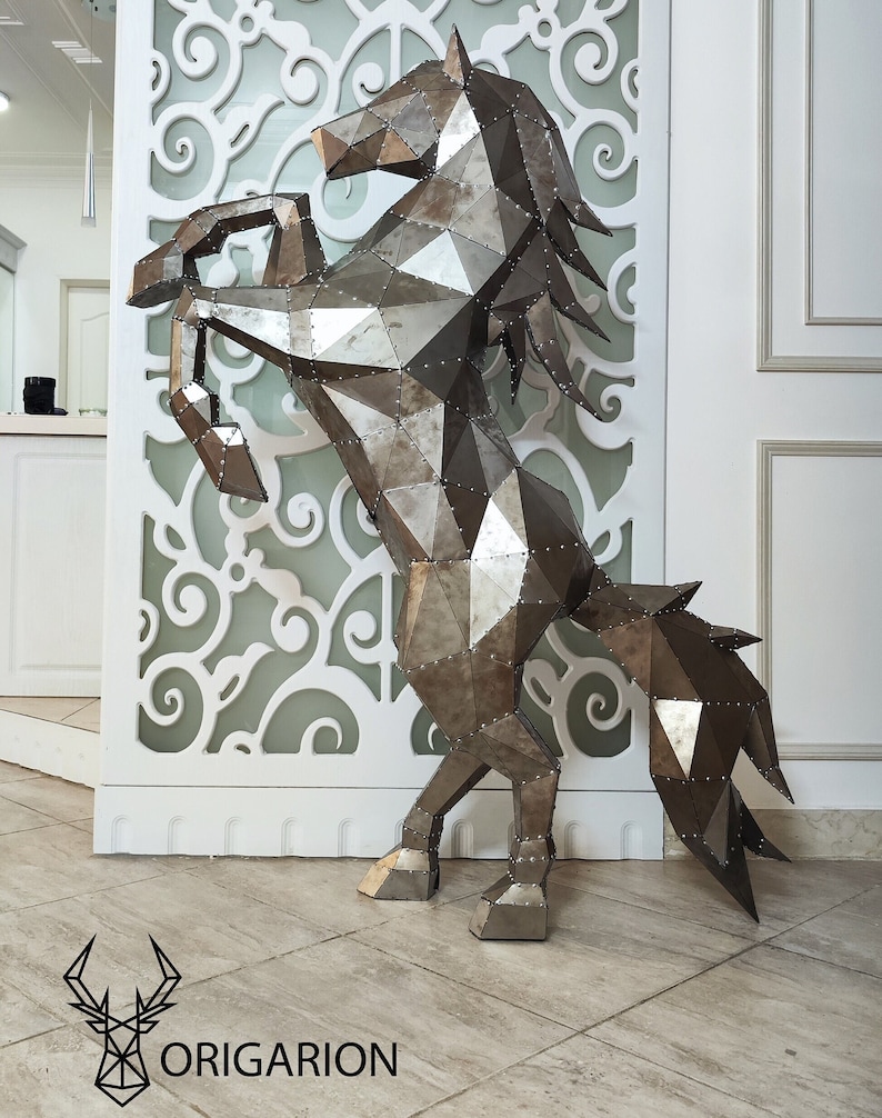 Metal Horse 1.5m Height Rivet Screw Assembling Origami Paper Craft DIY ...