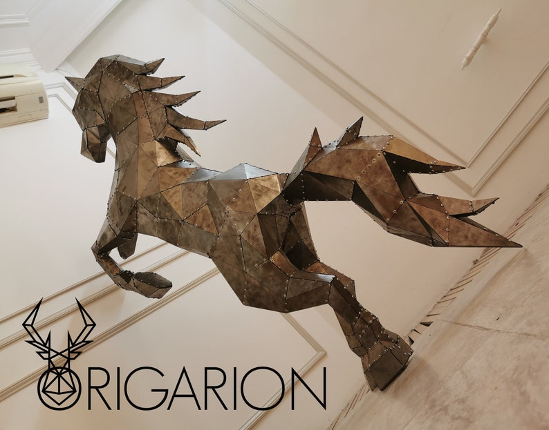 Metal Horse 1.5m Height Rivet Screw Assembling Origami Paper Craft DIY ...