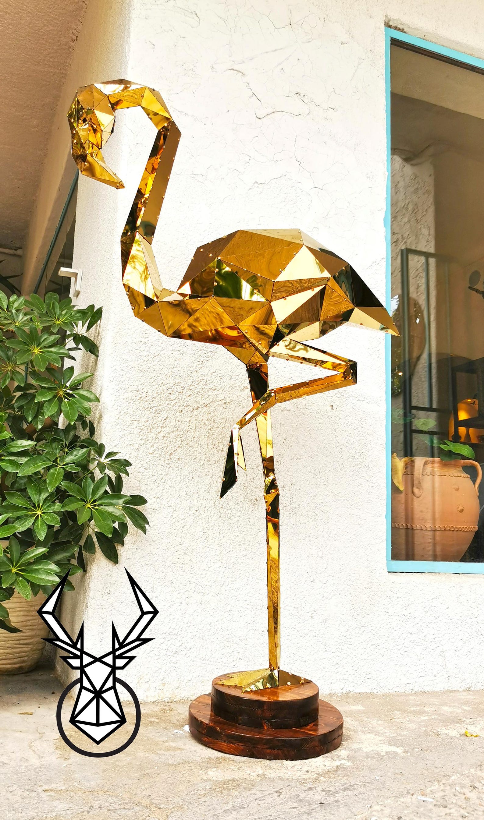 Flamingo Metal Low Poly Laser Cut Dxf Rivet Screws No Wielding Required ...