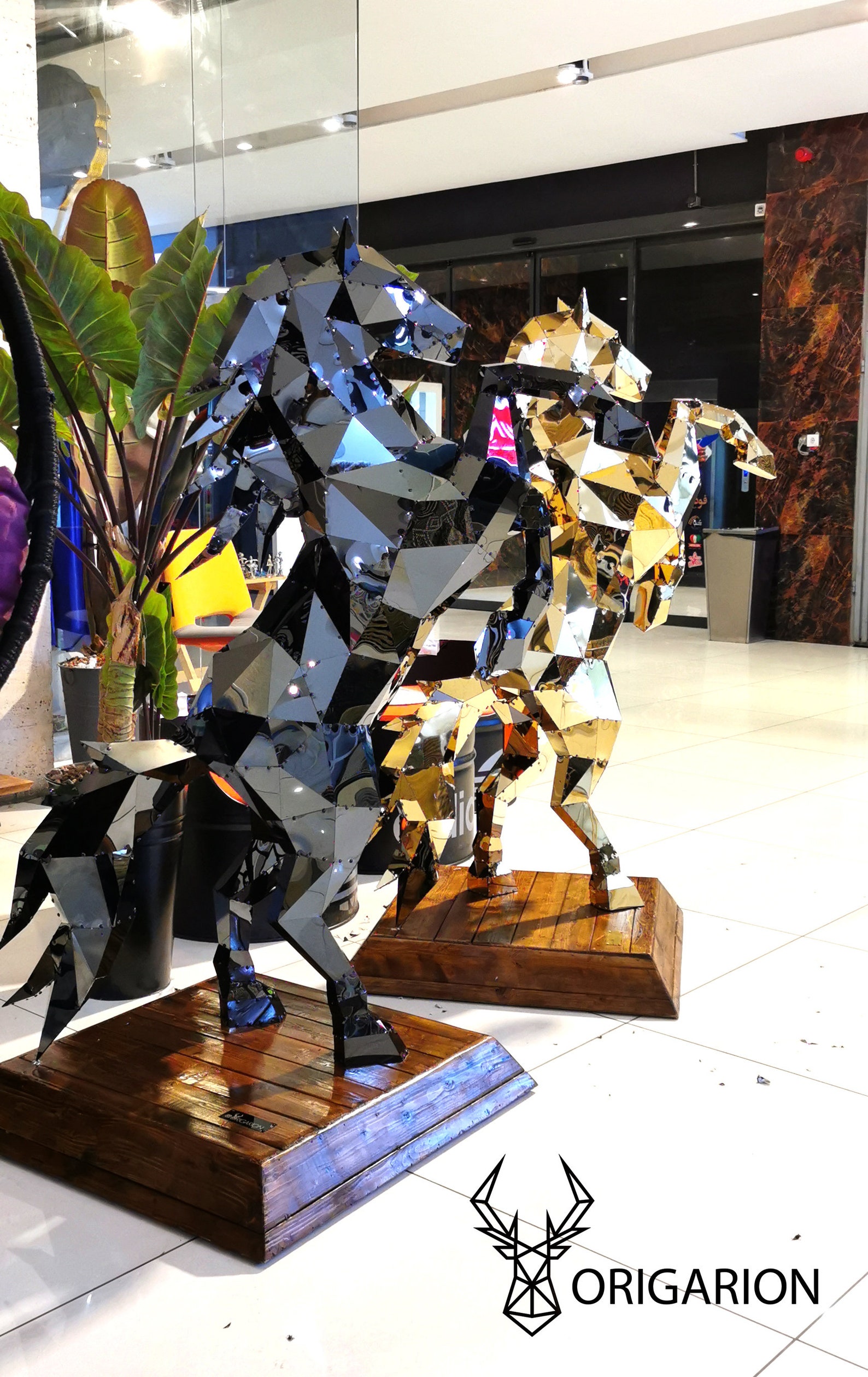 Metal Horse 1.5m Height Rivet Screw Assembling Origami Paper Craft DIY ...