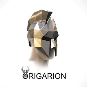 Casco spartano - Modello in metallo tagliato al laser Rivetto Vite assemblaggio origami fai da te DXF taglio laser nessuna saldatura richiesta pdo