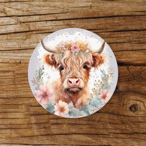 Highland cow coaster, Coaster, Ceramic coaster, Set of 4, Gifts for her, home