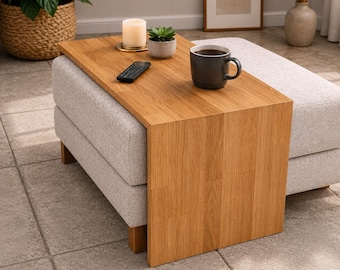 Handcrafted Ottoman table made of oak – coffee table for sofa & ottoman – custom-made, oiled, modern