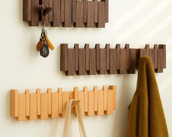 Home decor, solid coat hook, wall-mounted coat rack in piano design, unique door coat rack with piano keys, gift item