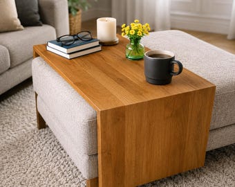 Handgefertigter Osmanischer Tisch aus Eiche – Sofatisch für Couch & Ottomane – Maßgefertigt, geölt, modern