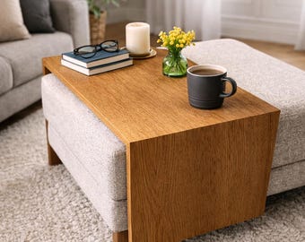 Handgefertigter Osmanischer Tisch aus Eiche – Sofatisch für Couch & Ottomane – Maßgefertigt, geölt, modern