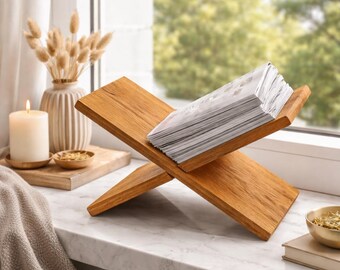 Wooden bookend - Minimalist solid wood bookshelf for support & organization - Book corner - perfect gift for readers - Book stand