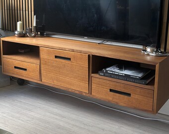 Handcrafted walnut lowboard | Wooden TV stand | Sideboard | Journeyman's piece | Designer furniture