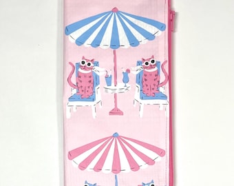 Regular Standard size Zipper Pouch Wallet Insert Cats on Vacay pattern ready to ship