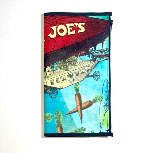 Pochette zippée pour portefeuille, carnet de voyage, agenda, design dirigeable