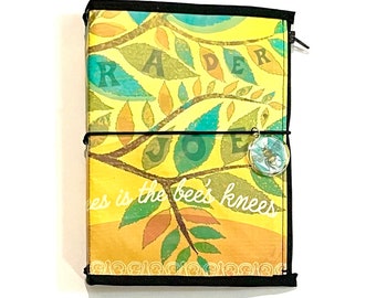 Travelers Notebook Cover Bundle in Bees and Trees design planner wallet with matching charm