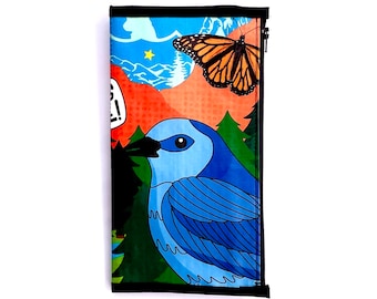 Zipper Pouch Insert Midori Travelers Notebook Blue Bird