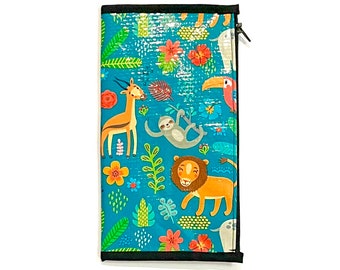 Regular Size Zipper Pouch Insert Midori Travelers Notebook Cute Jungle Animals travelers notebook wallet insert planner insert