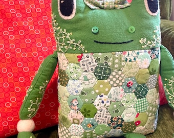 Ribberta the Quilted Frog Stuffie