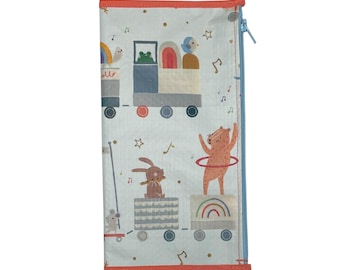 Zipper Pouch Insert Midori Travelers Notebook All Aboard the Baby Animal Train design