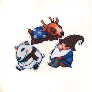 Winter Friends Die Cuts Polar Bear Knome Dear scrapbook planner ephemera