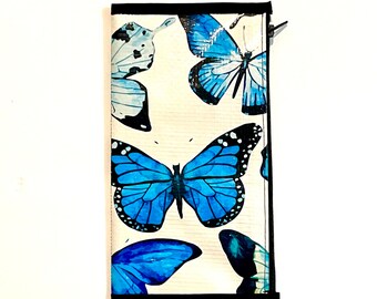 Zipper Pouch Insert Midori Travelers Notebook Blue Butterfly travelers notebook wallet insert planner insert