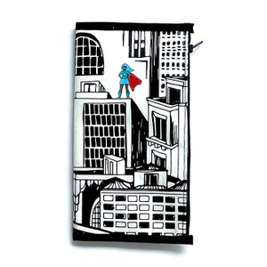 Inserção de carteira com bolsa com zíper Home for Heroes design Feito sob encomenda dori insert super-heróis