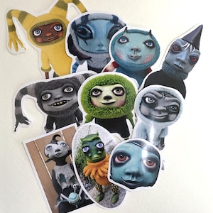 Art Doll Sticker Pack Hand Cut Original Handmade Creatures