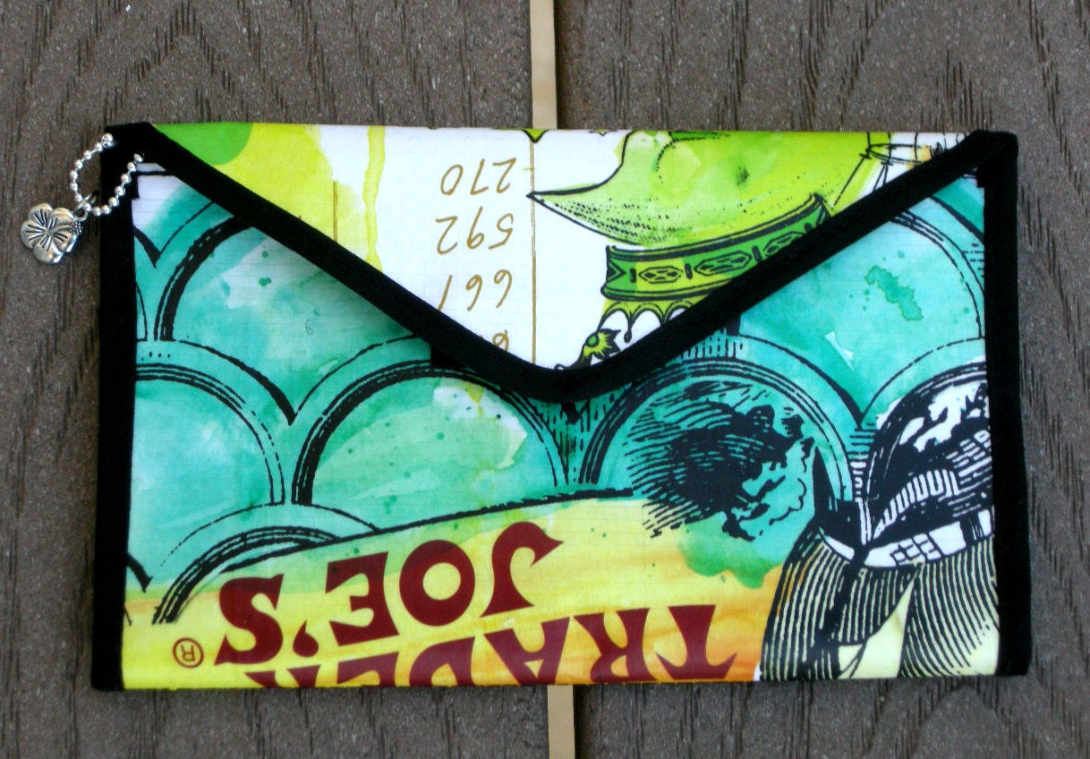 Trader Joe's Wallet from Vinyl Reusable Bag Recycle Etsy