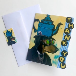 Dapper Dog Thank You Greeting Card