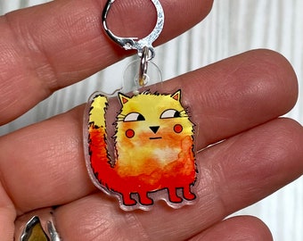 Acrylic Charm Stitch Marker Progress Keeper Cool Cat