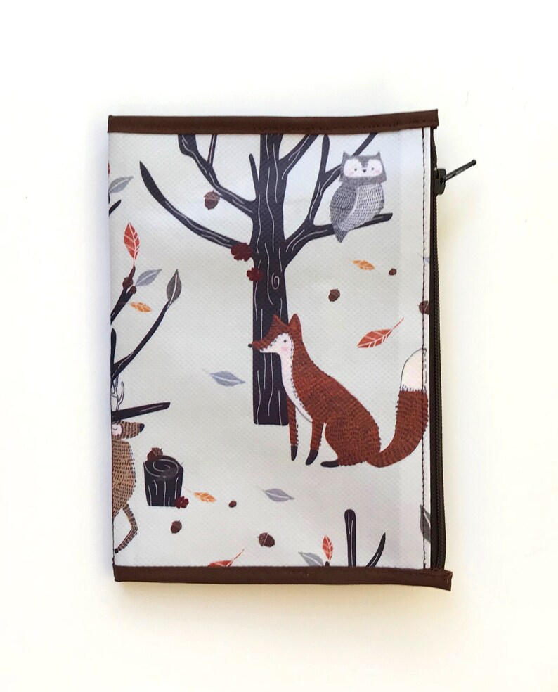 Zipper Pouch Wallet Insert Design Forest Friends Made to Order Etsy