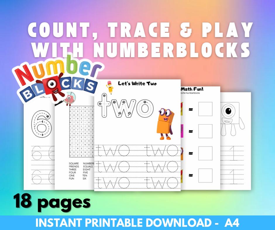 Numberblocks Printable Bundle | Tracing Numbers 1-10, Word Tracing ...
