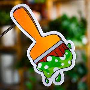 Neopets Speckled Paint Brush Sticker | Magical Neopets Fan Art | Holographic Decal | Virtual Pet | Game Sticker | Neopets Sticker