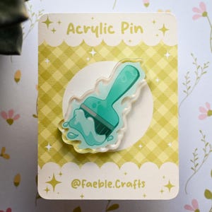 Acrylic Pin | Neopets Ghost Paint Brush | Waterproof | Virtual Pets | Cute Kawaii Pin | Game pin | Cute Pin | 2.5in
