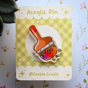 Acrylic Pin | Neopets Oil Paint Brush | Waterproof | Virtual Pets | Cute Kawaii Pin | Game pin | Cute Pin | 2.4in
