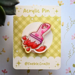 Acrylic Pin | Neopets Valentine's Paint Brush | Waterproof | Virtual Pets | Cute Kawaii Pin | Game pin | Cute Pin | 2.4in