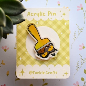 Acrylic Pin | Neopets Halloween Paint Brush | Waterproof | Virtual Pets | Cute Kawaii Pin | Game pin | Cute Pin | 2.5in