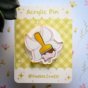 Acrylic Pin | Neopets Faerie Paint Brush | Waterproof | Virtual Pets | Cute Kawaii Pin | Game pin | Cute Pin | 2in