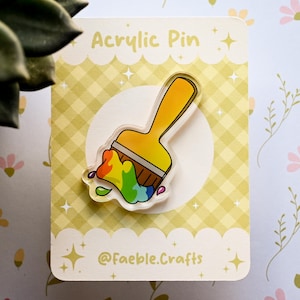 Acrylic Pin | Neopets Rainbow Paint Brush | Waterproof | Virtual Pets | Cute Kawaii Pin | Game pin | Cute Pin | 2.5in
