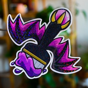 Neopets Darigan Paint Brush Sticker | Magical Neopets Fan Art | Holographic Decal | Y2K Vinyl | Game Sticker | Neopets Sticker