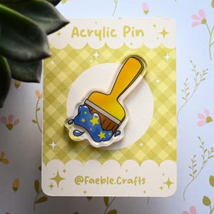 Acrylic Pin | Neopets Starry Paint Brush | Waterproof | Virtual Pets | Cute Kawaii Pin | Game pin | Cute Pin | 2.5in