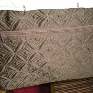 Quilted satin purse with beading trim image 2