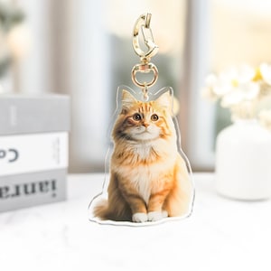 custom pet acrylic keychain, keychain, dog picture keychain, cat lover gift, cat lover gift, cat keychain, Perfect Gift for Pet Lovers