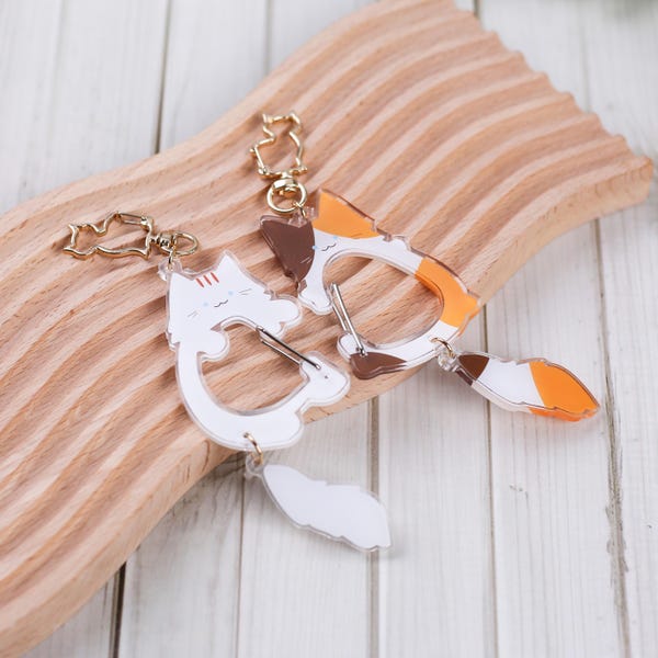 Akrylkarbinhake för katt – Nyckelringshållare för väskor och nycklar