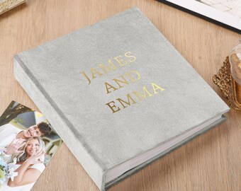 Personalized Velvet Wedding Photo Album | Handmade 4x6 Slip-In