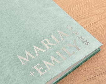 Libro de firmas/álbum de fotos personalizado de terciopelo para bodas, cabina de fotos