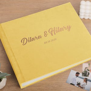 Wedding Guest Book Alternative | Personalized Photo Guestbook for all Instant Films | Instax Mini Square Wide etc. | Velvet Photo Booth Book