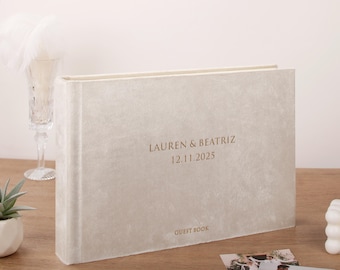 Velvet Wedding Guest Book | Personalized Photo Album, Photo Booth Sign In