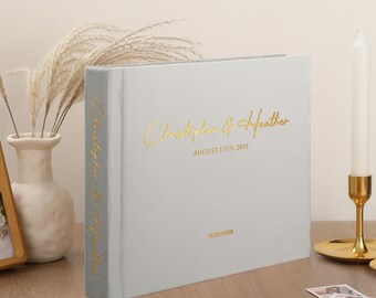 Libro de firmas de boda de terciopelo, álbum de fotos personalizado, película instantánea