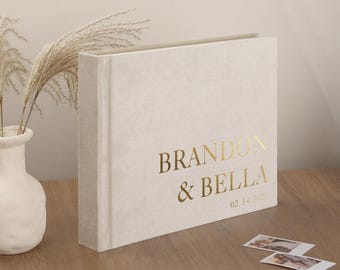 Personalized Velvet Wedding Guest Book | Photo Album Keepsake