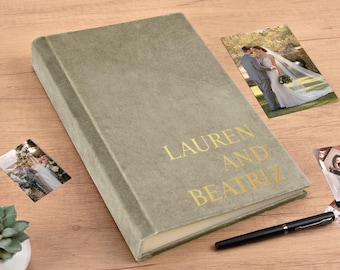 Libro de firmas de boda de terciopelo, álbum de fotos personalizado, mini álbum Instax