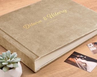 Libro de firmas de boda de terciopelo, álbum de fotos personalizado, mini álbum Instax